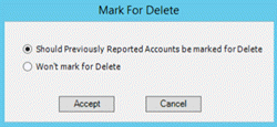 Mark for Delete dialog box Mark for Delete dialog box
