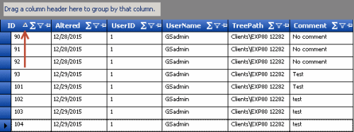 Data grid - sort example