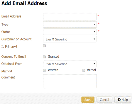 Add Email Address dialog box