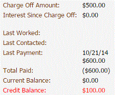 Charge-off Details card