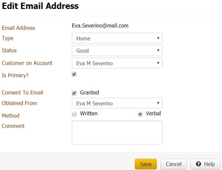 Edit Email Address dialog box