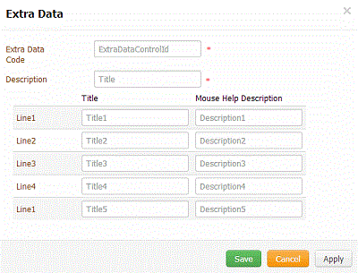 Extra Data dialog box