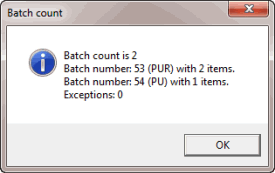 Batch Count dialog box Batch Count dialog box