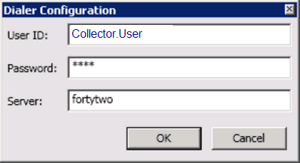 Dialer Configuration dialog box Dialer Configuration dialog box