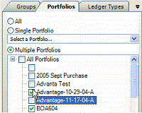 Invoices window - Portfolios tab Invoices window - Portfolios tab