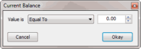 Current Balance dialog box