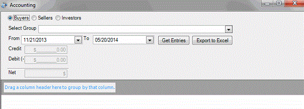 Accounting window Accounting window