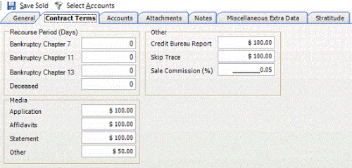 Accounts tab Accounts tab