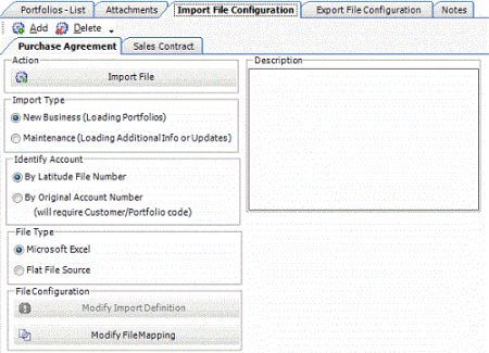 Import File Configuraiton tab Import File Configuraiton tab
