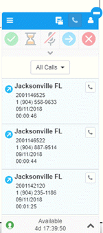Call History page Call History page