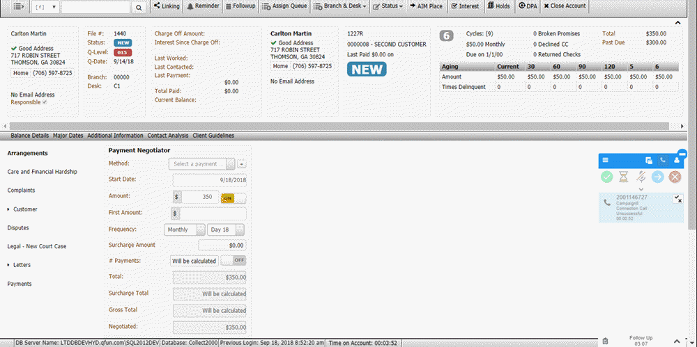Dialer campaign with account popped Dialer campaign with account popped