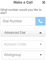 Make a Call dialog box Make a Call dialog box
