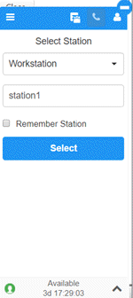 Select Station page Select Station page