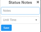 Status Notes dialog box Status Notes dialog box
