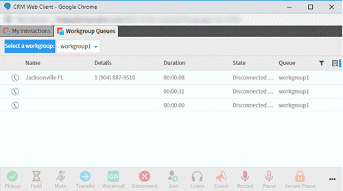 CRM Web Client - Workgroup Queues tab CRM Web Client - Workgroup Queues tab