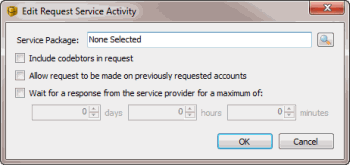 Edit Request Service Activity dialog box