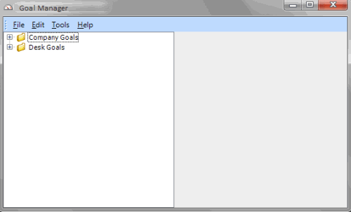 Goal Manager window