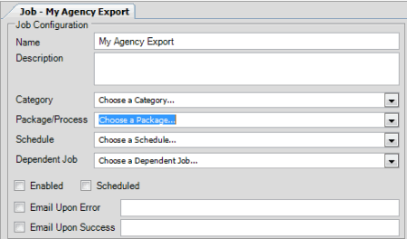 Job Configuration panel