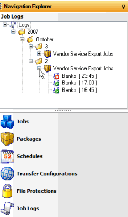 Job Logs panel