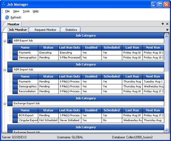 Monitor tab