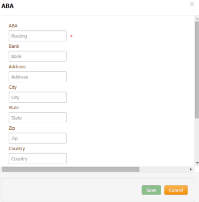 ABA dialog box