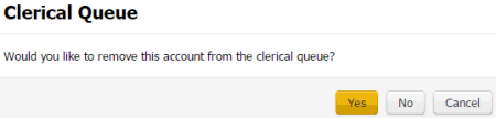 Clerical Queue dialog box