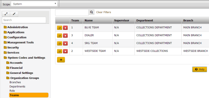 Teams panel