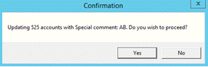 Confirmation dialog box