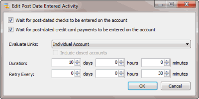 Edit Post Date Entered Activity dialog box