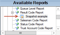 Example Of Snapshot Reporting Console - View a Report Snapshot