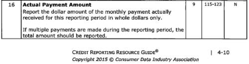 Actual Payment Amount Actual Payment Amount