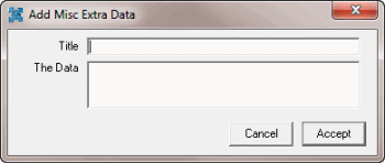 Add Miscellaneous Extra Data dialog box