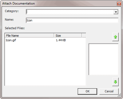 Attach Documentation dialog box Attach Documentation dialog box