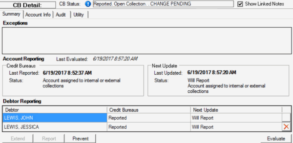 CB Detail panel - Summary tab