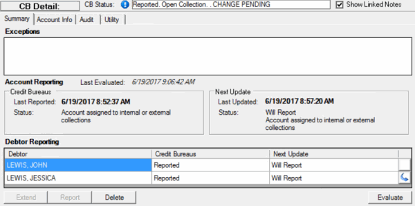CB Detail panel - Summary tab CB Detail panel - Summary tab