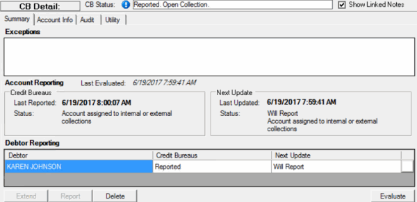 CB Detail panel - Summary tab