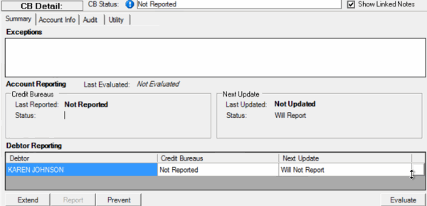 CB Detail panel - Summary tab CB Detail panel - Summary tab