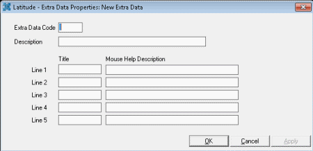 Latitude - Extra Data Properties: New Extra Data dialog box Latitude - Extra Data Properties: New Extra Data dialog box