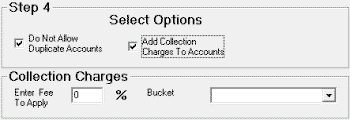 Import Excel V.4 window - collection charges