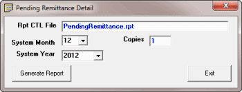 Pending Remittance Detail dialog box Pending Remittance Detail dialog box