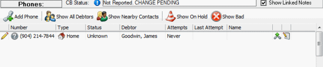 Phones panel Phones panel