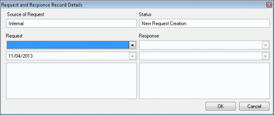 Request and Response Record Details dialog box Request and Response Record Details dialog box