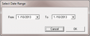 Select Date Range dialog box Select Date Range dialog box