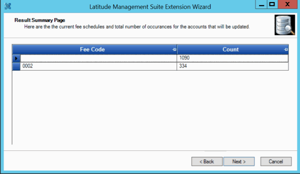Latitude Management Suite Extension Wizard - View Query Results Summary