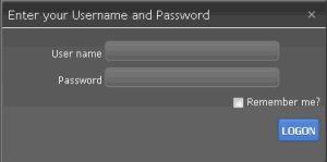 Enter your User Name and Password dialog box