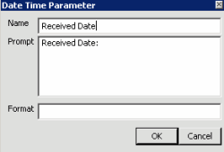 Date Time Parameter dialog box