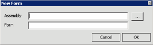 New Form dialog box New Form dialog box
