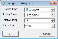 Configure Linking Servce dialog box Configure Linking Servce dialog box