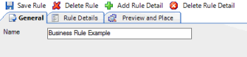 Business Rules pane - General tab