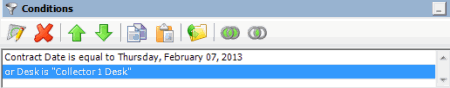 Conditions pane - OR condition